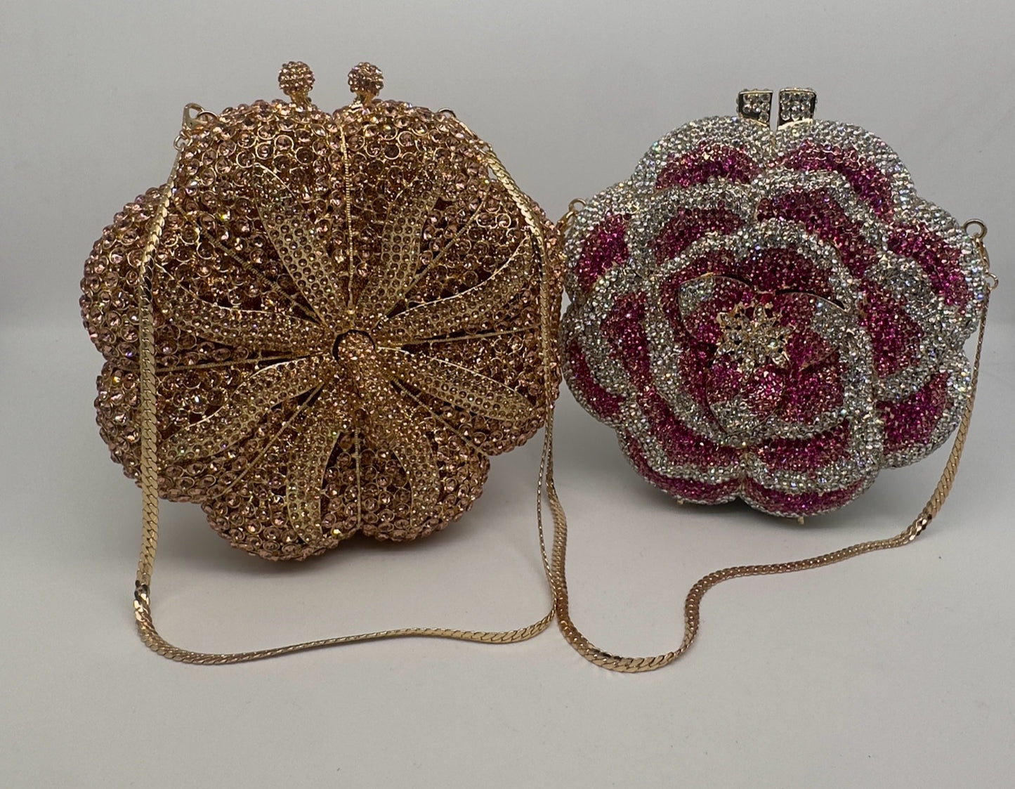 Luxury Floral Crystal Clutches – 2 Variants