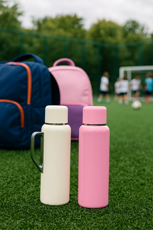 Stainless Steel 700 mL Thermos with Handle & Thermometer – Leak-Proof, Insulated, Multi-Color