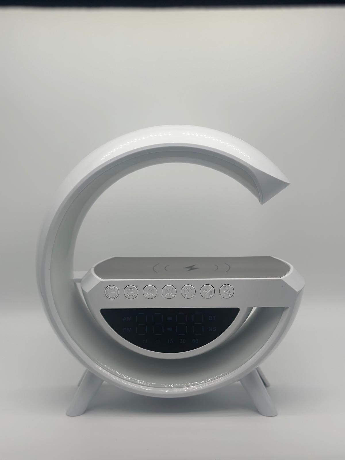 BT-3401 LED Wireless Charging Bluetooth Speaker with Clock & Alarm