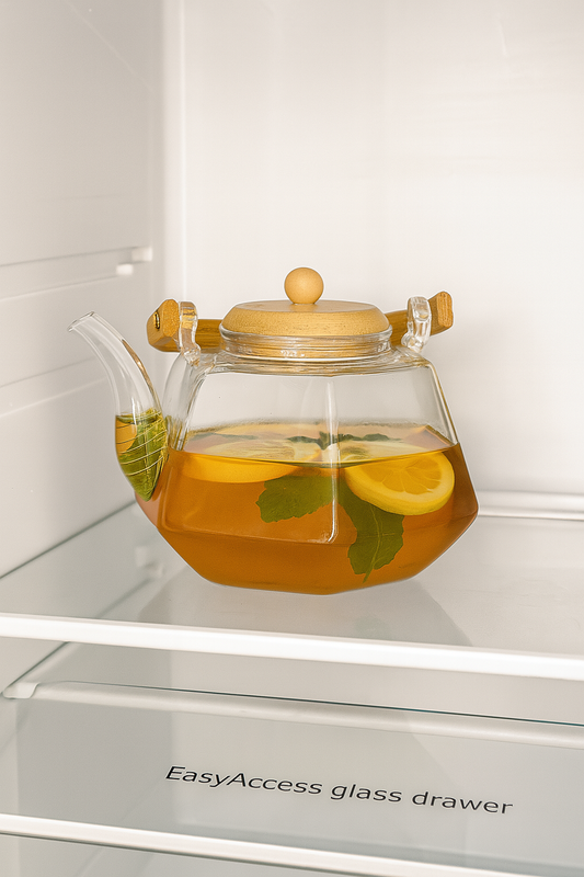 lear Borosilicate Glass Teapot with Bamboo Handle – Heat-Resistant & Handmade