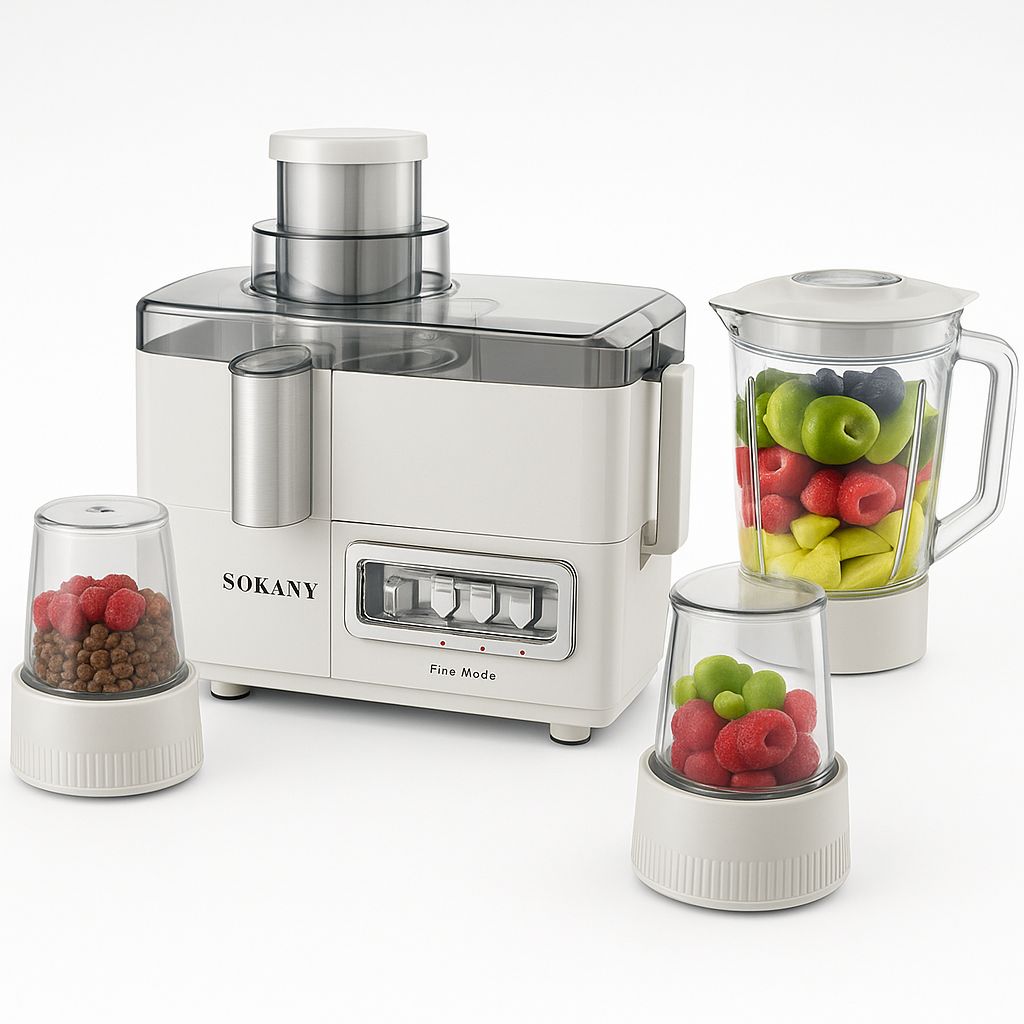 Sokany 4-in-1 Juice Extractor, Blender, Mincer & Grinder - 800W SK-03029