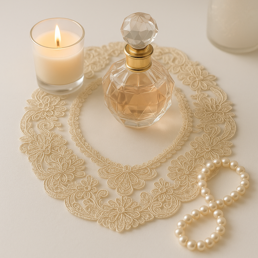 Set of 6 Elegant Lace Placemats – Floral Embroidered Table Accents