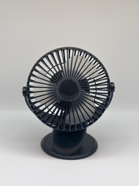 360° Adjustable Mini Clip Fan – USB Rechargeable