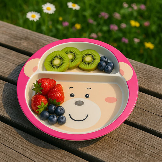 Cute Animal Section Plates for Kids – 3 Styles (Sheep, Monkey, Bear)