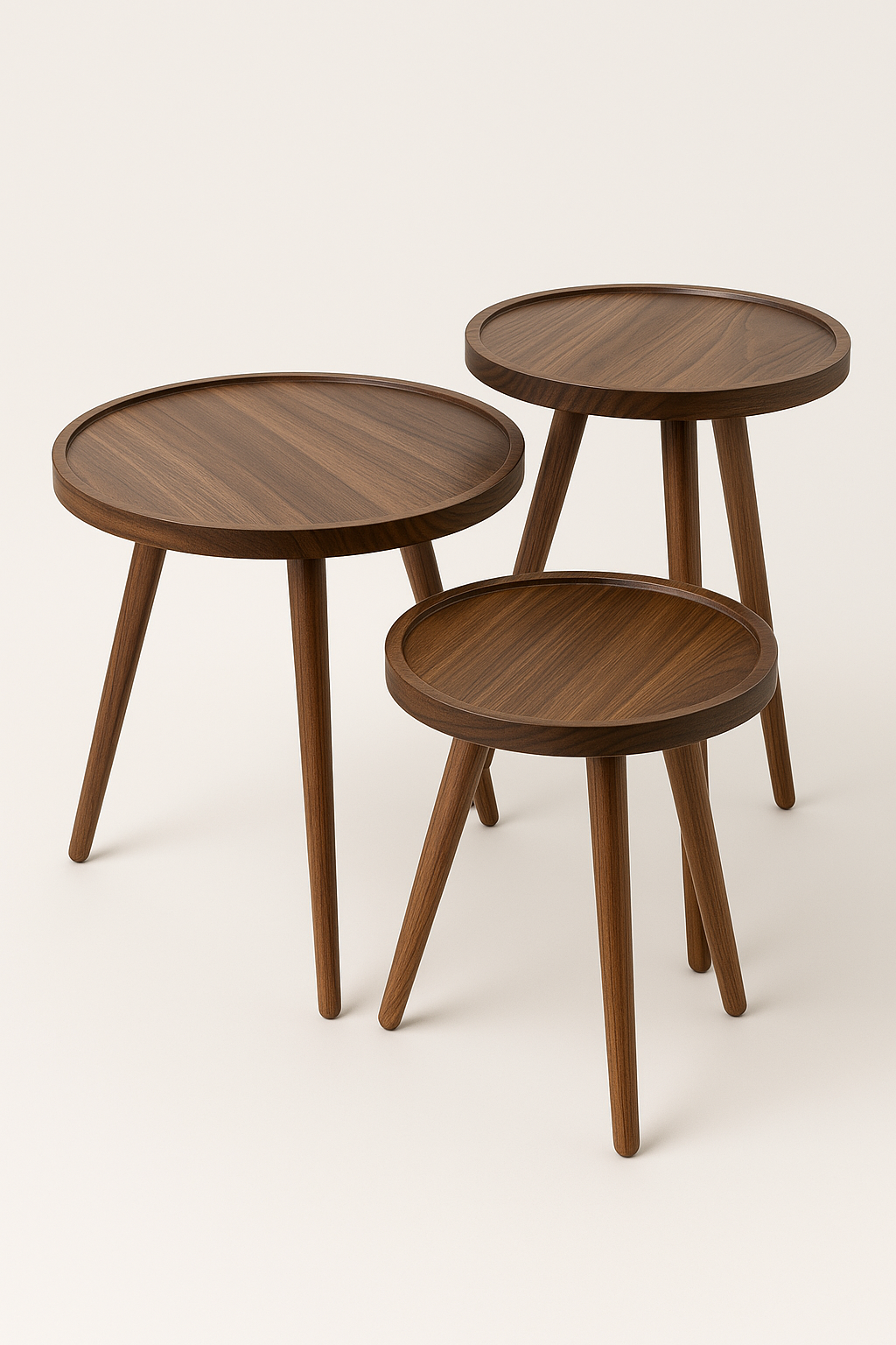 Round Wooden Accent Tables – Sold Individually (Small, Medium, Large)