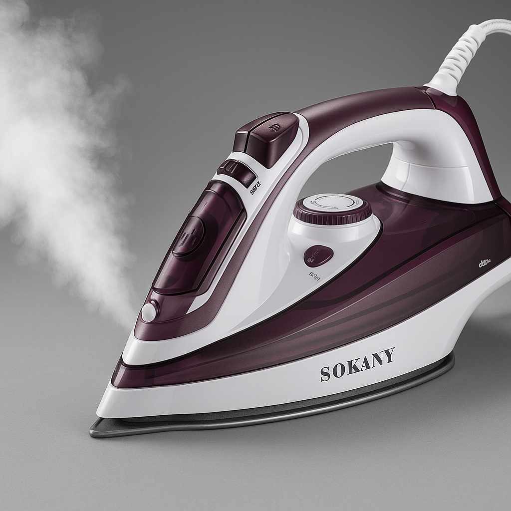 Sokany 2400W Steam Iron with Ceramic Soleplate and 400ml Water Tank - Model SK-11021