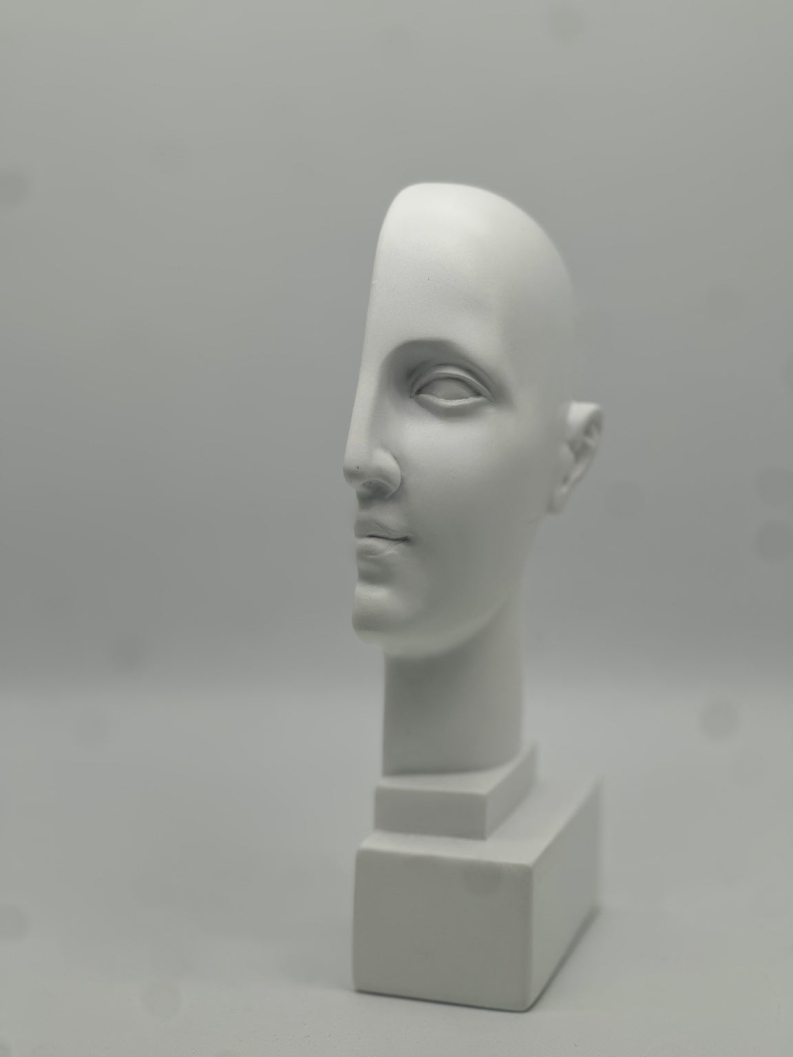 Modern Abstract Half-Face Sculptures – Pottery Clay, 8.5” Decorative Art