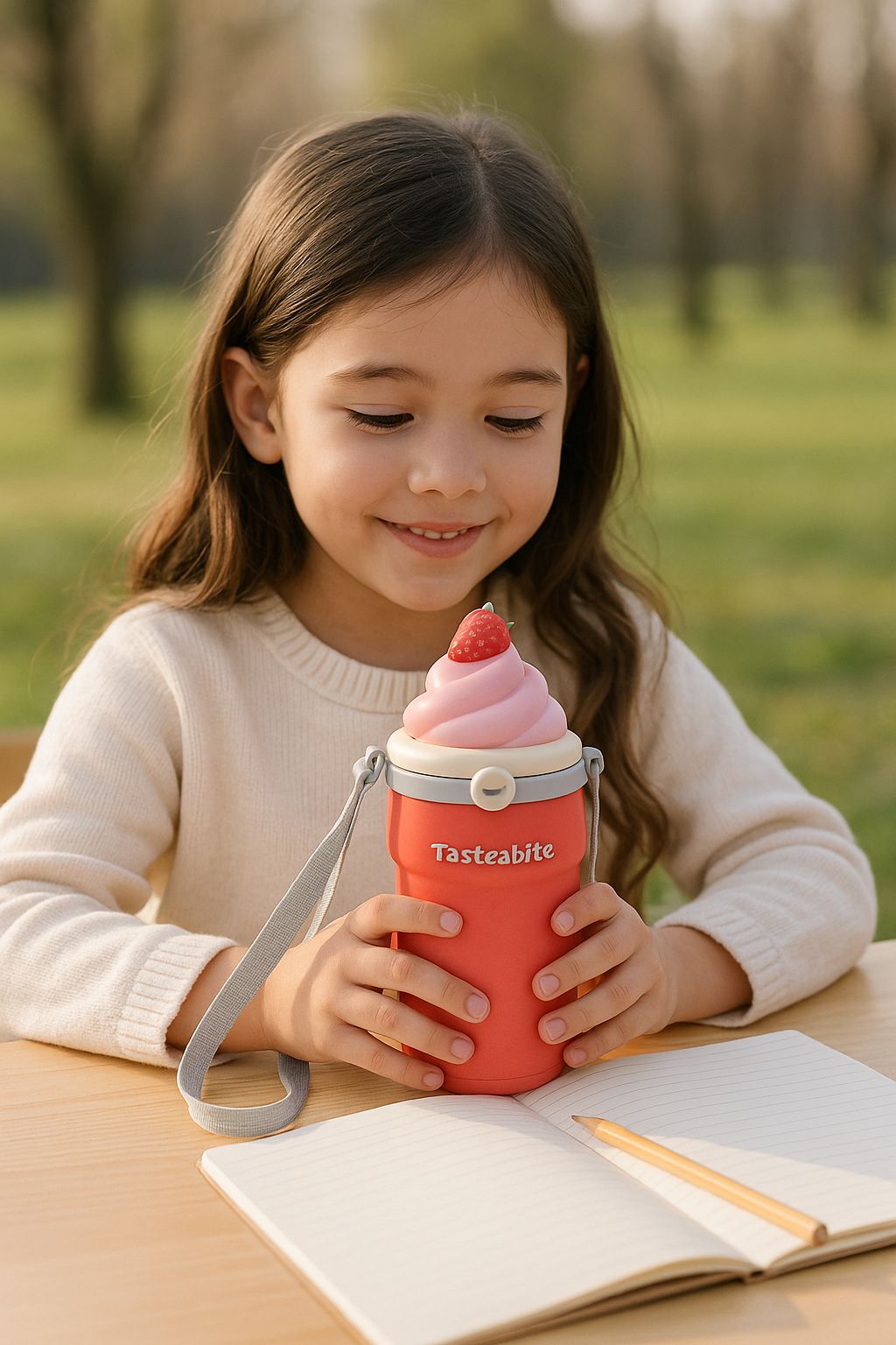 Tasteabite Cupcake Thermos Bottle – 420ml BPA-Free Cute Carry Cup