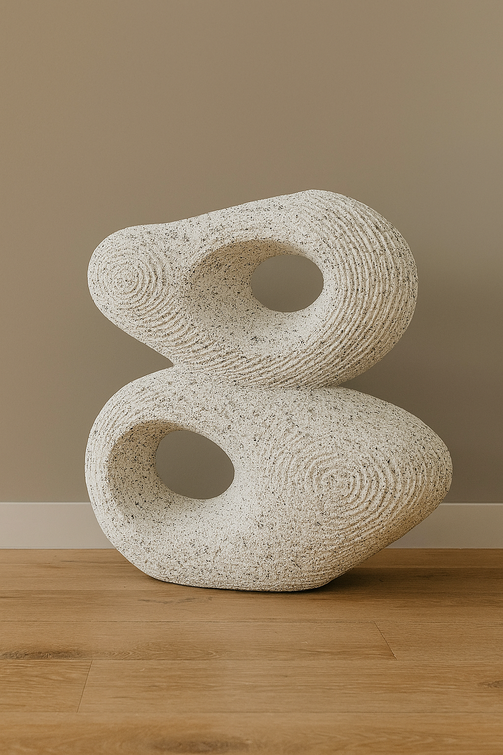 25” Textured Abstract Pottery Sculpture – Modern Hollow Art Decor