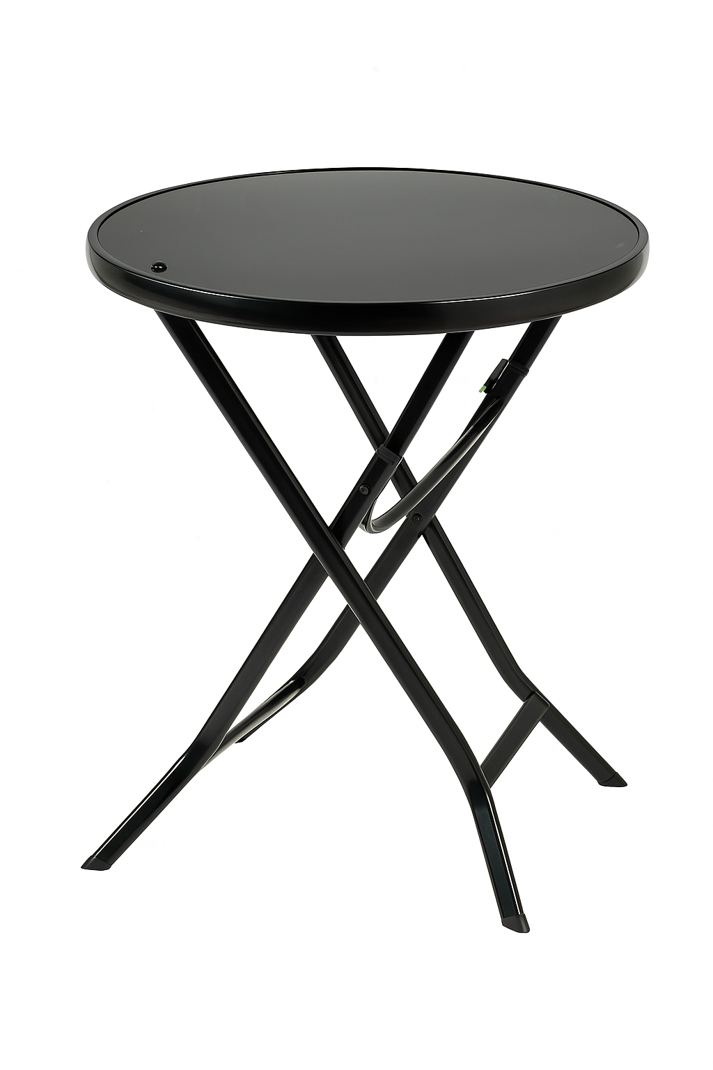 Compact Foldable Round Table in Black- Ideal for dining, camping, leisure, household table