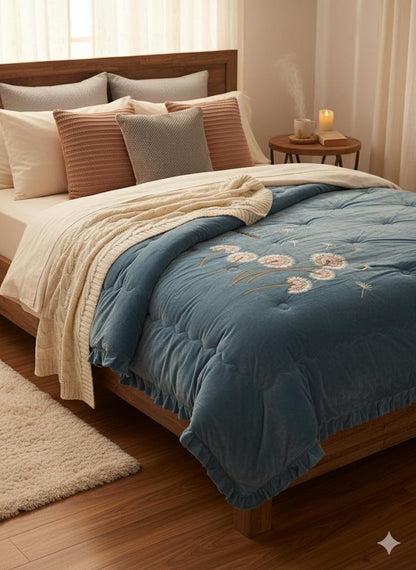 Heavily Stuffed Embriodered Cotton Duvet