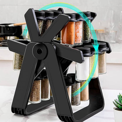 18-in-1 Rotating Spice Rack Organizer – Compact & Stylish Countertop Carousel