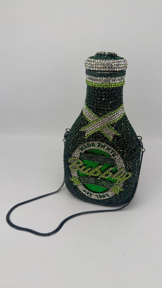 Luxury Crystal Green Bubble Bottle Clutch Bag