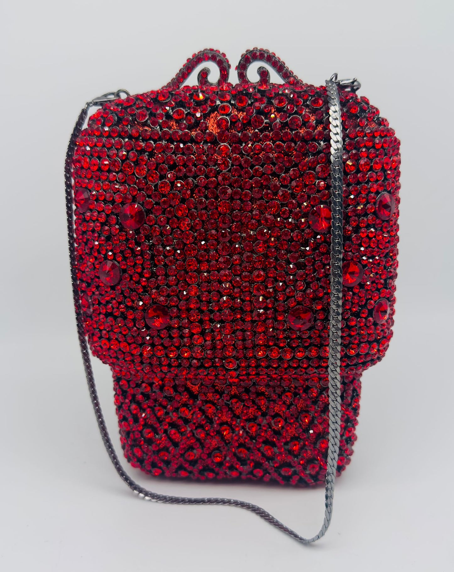 Luxury Red Crystal Sling Bag - Evening Glamour Edition