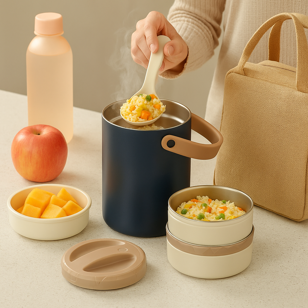 2.0L Vacuum Insulated Stainless Steel Lunch Jar – Triple-Layer Thermal Food Container with Handle