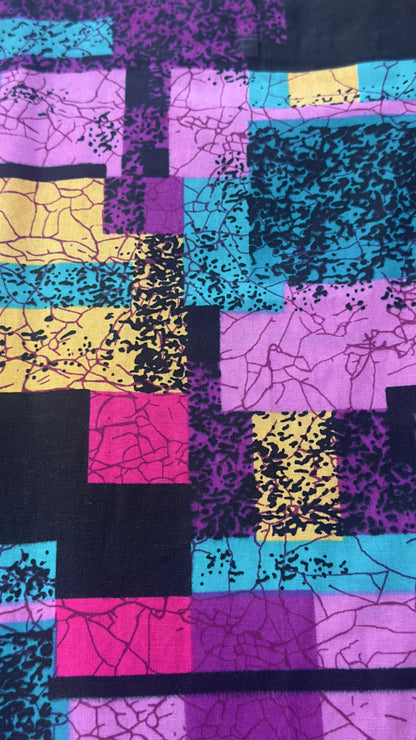 Ankara Patchwork Print Short Sleeve Top