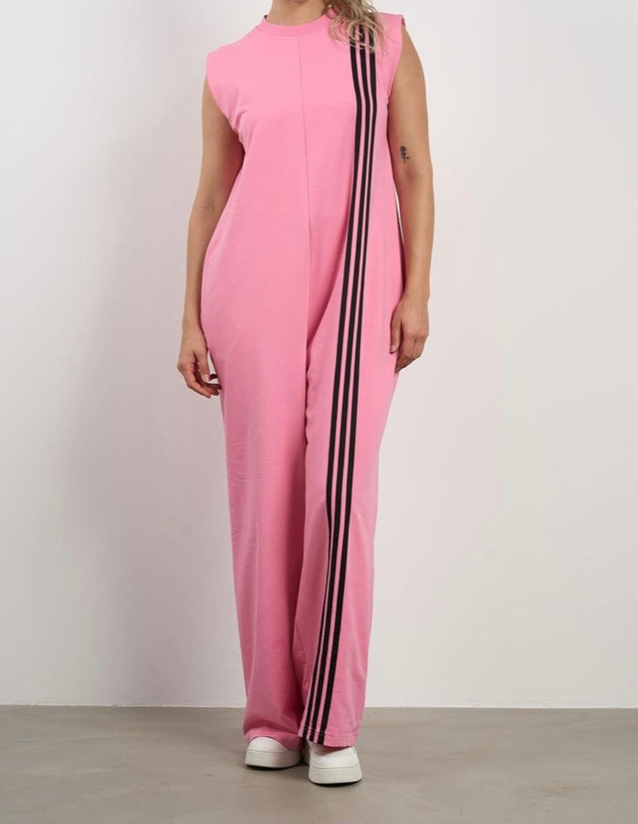 Activewear Jumpsuit with Striped Details