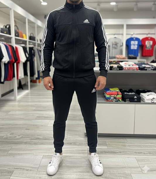 Classic Black Adidas Tracksuit Set