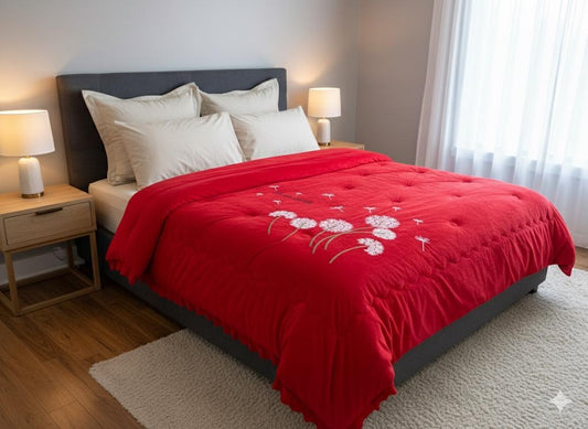 Heavily Stuffed Embriodered Cotton Duvet