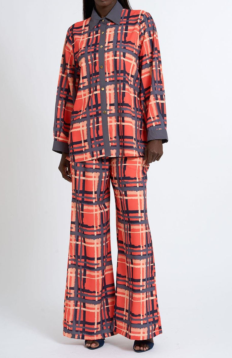 Crepe/Satin Fabric Patterned Suit