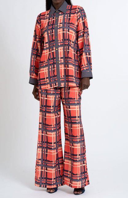 Crepe/Satin Fabric Patterned Suit