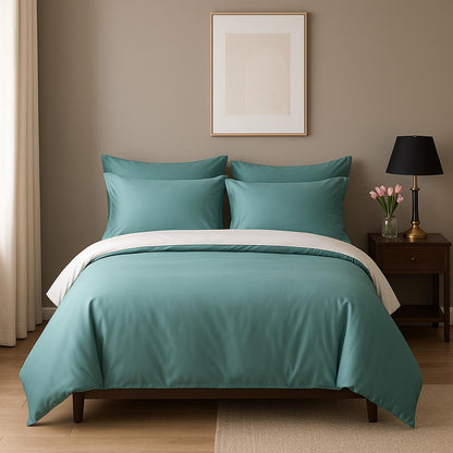 Turquoise bedding set 4-piece cotton duvet cover pillowcases modern bedroom