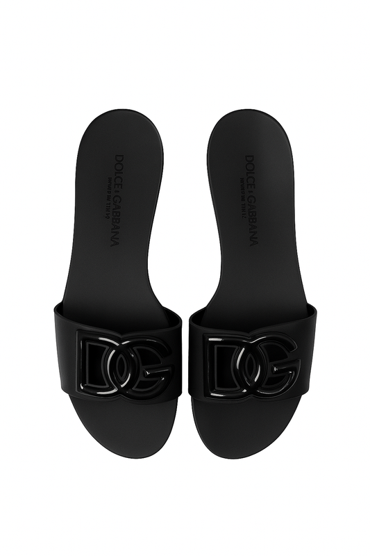 Luxury-Inspired Blue Slide Sandals | Designer Look | Dolce & Gabbana