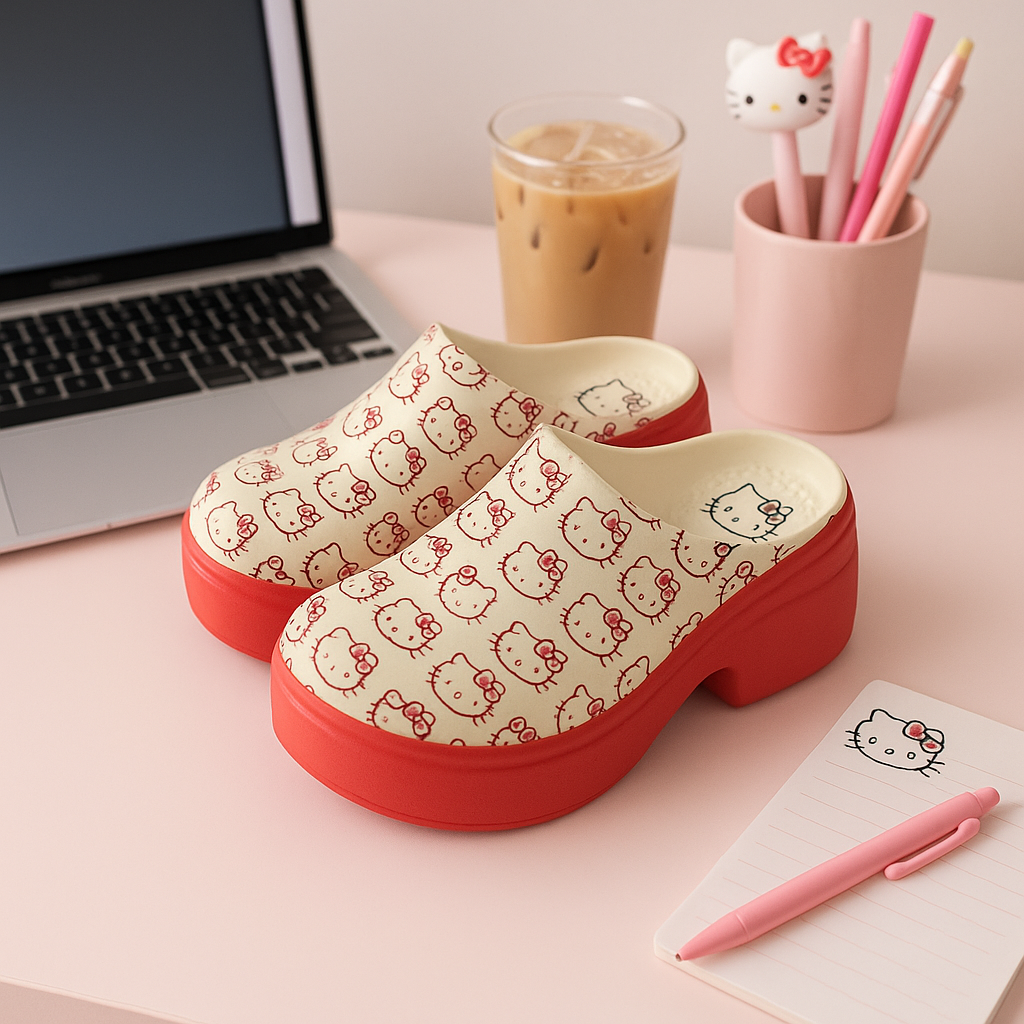 Mega Crush Platform Clogs – Vibrant Prints & Hello Kitty Design