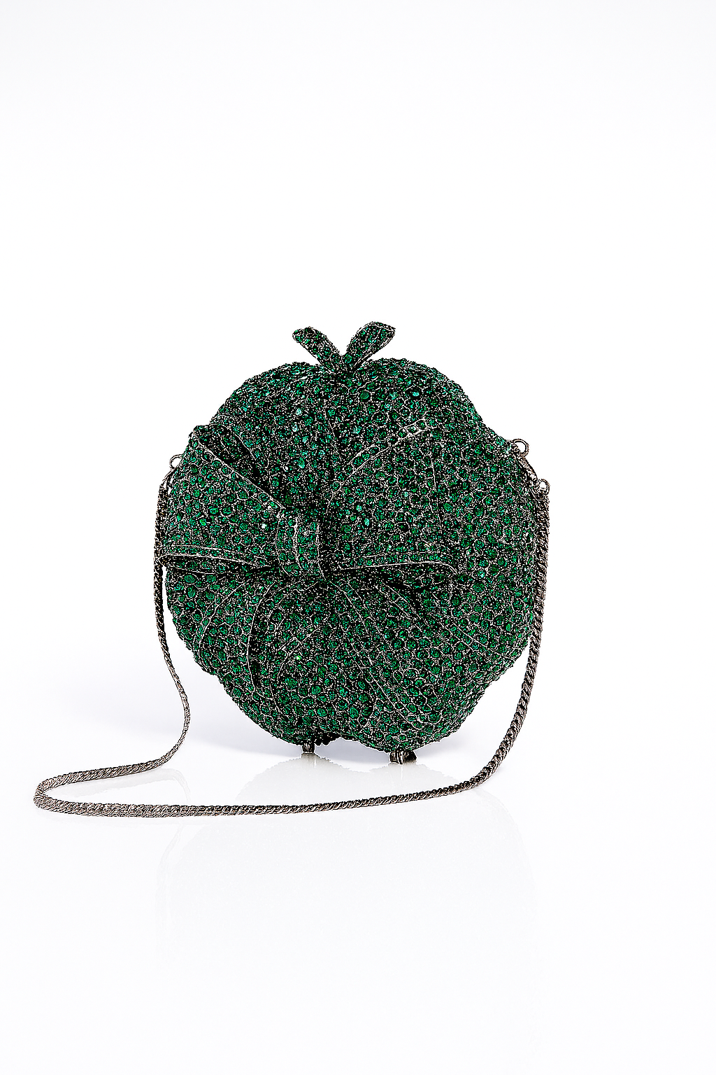 Luxury Green Crystal Pumpkin Clutch Bag