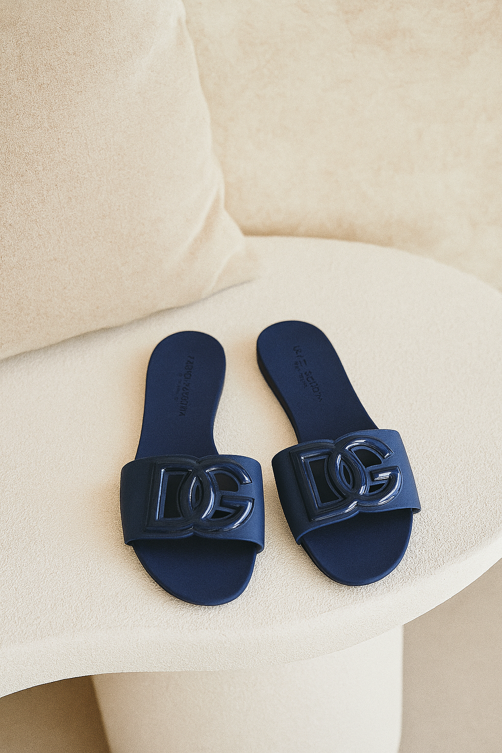 Luxury-Inspired Blue Slide Sandals | Designer Look | Dolce & Gabbana