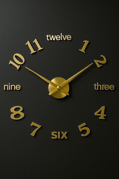 Modern DIY Wall Clock Kit – Silent, Removable, Easy to Install