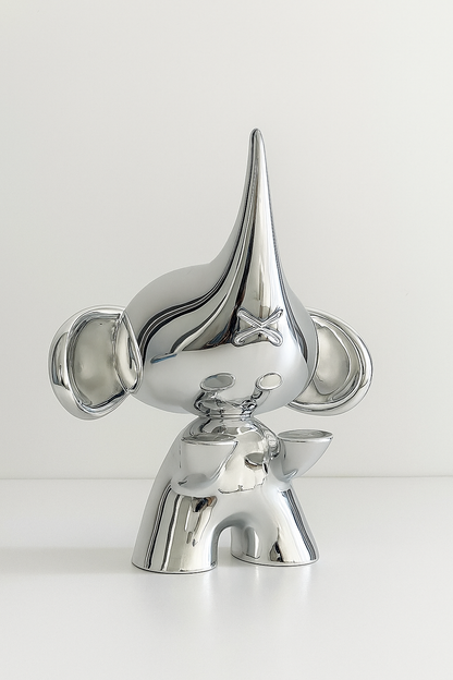 Chrome Finish Designer Toy with Stainless Steel Tray