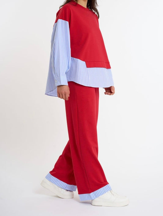 Contrast-Trim Tracksuit Set