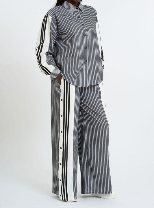 Co-Ord Set in Stripes with Side Slits