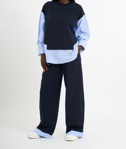 Contrast-Trim Tracksuit Set