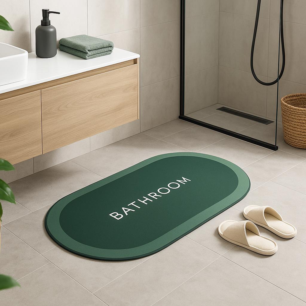 Modern Oval Bathroom Mat