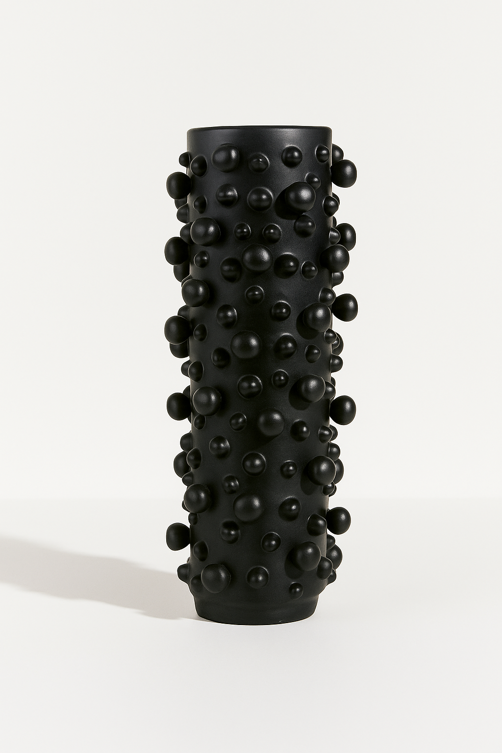 Modern Black Bubble Vase with Protective Base – 18.5" Decorative Statement Piece