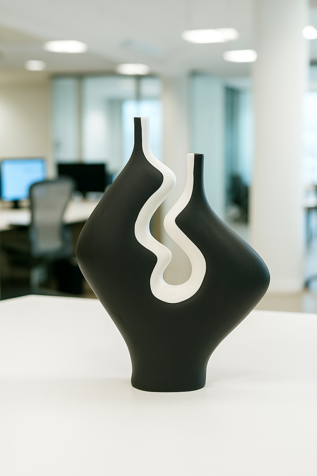 Unique Abstract Clay Vase – Handcrafted Modern Pottery