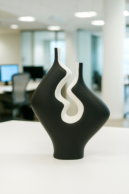 Unique Abstract Clay Vase – Handcrafted Modern Pottery