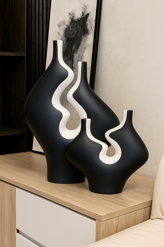 Unique Abstract Clay Vase – Handcrafted Modern Pottery