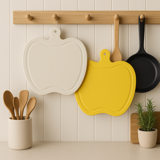 Apple-Shaped Plastic Cutting Board – 12" x 10.5"