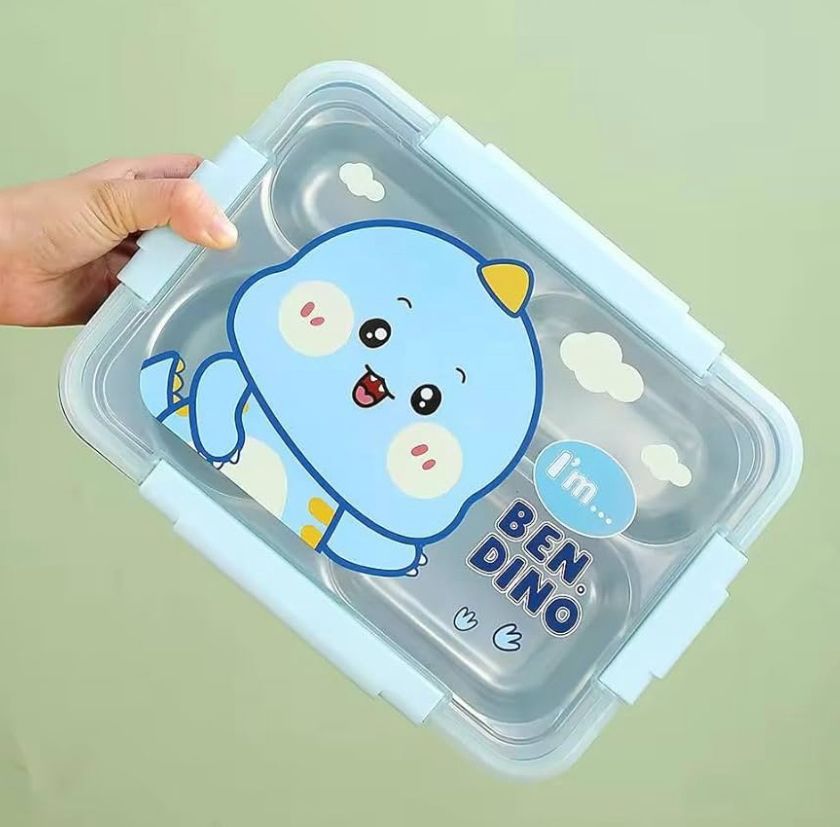 Kids Stainless Steel Lunch Box with Cute Cartoon Design – 1000ml
