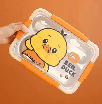 Kids Stainless Steel Lunch Box with Cute Cartoon Design – 1000ml
