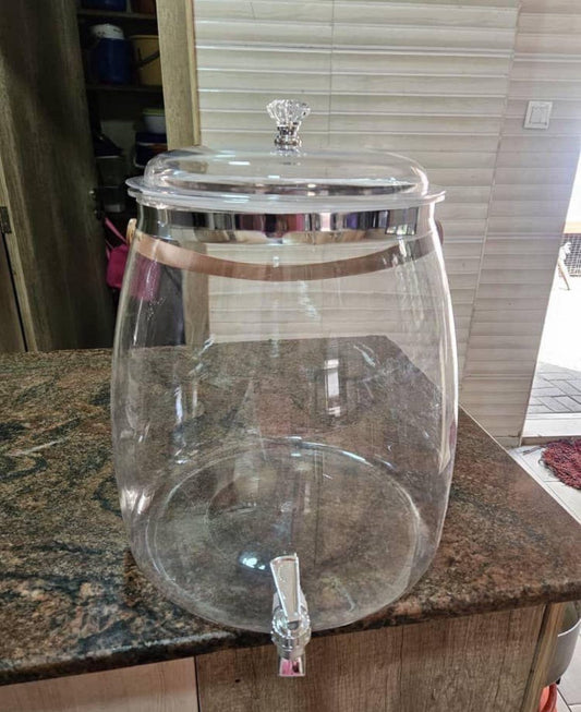 Elegant Clear Beverage Dispenser with Lid & Spigot - 3L/5L/9L