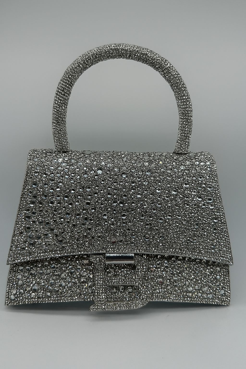 Luxury Rhinestone "B" Alphabet Mini Top Handle Bag - Sparkling Party Purse