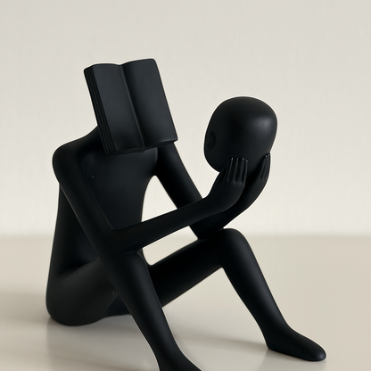 Modern Abstract Thinking Figurines – Set of 2 (Black & White)
