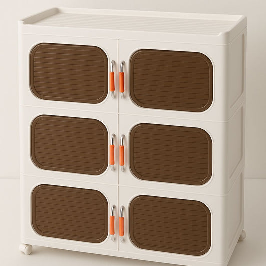 Multi-Layer Folding Storage Cabinet – Compact Organizer Shelf for Home Use