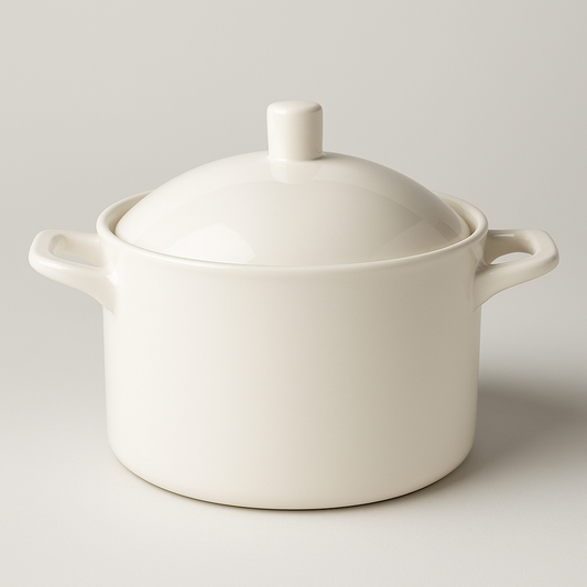 Fine Porcelain Ceramic Soup Pot with Lid – Oven & Dishwasher Safe