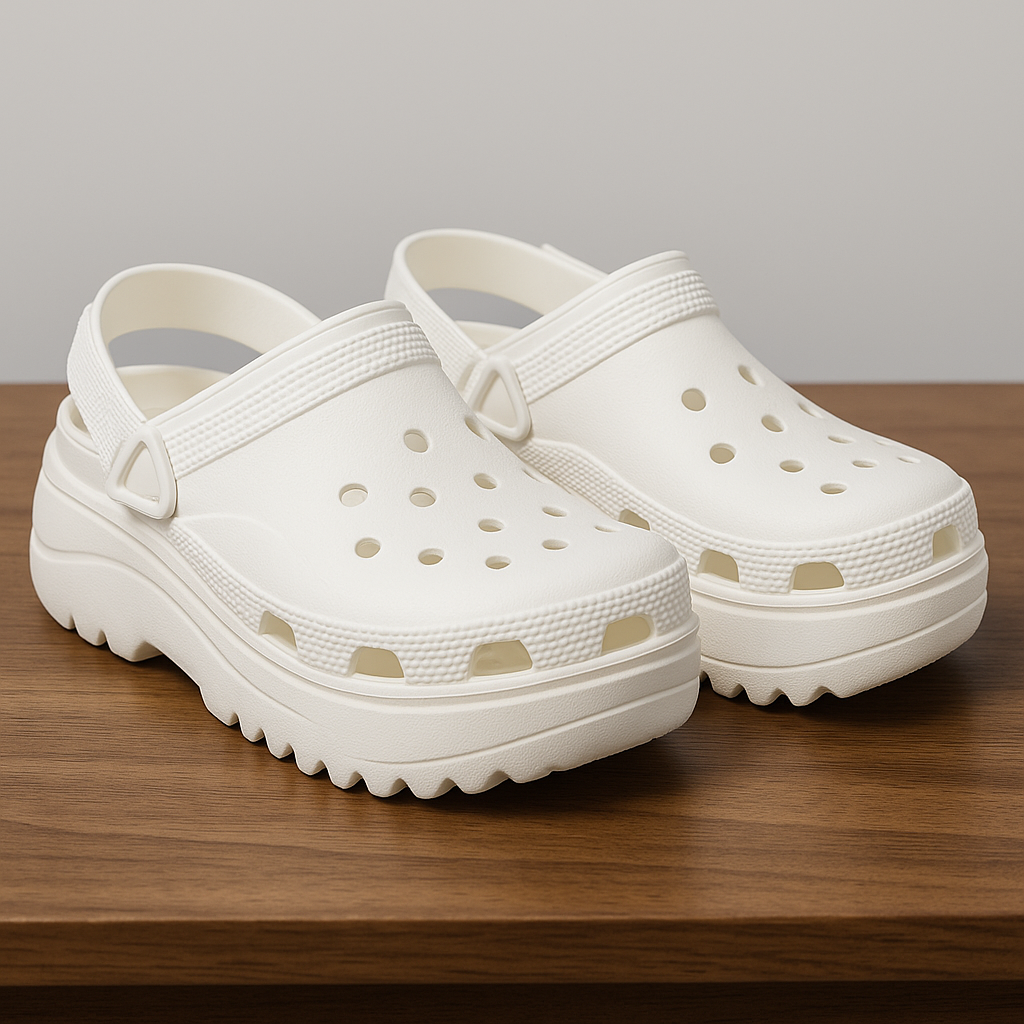 Unisex Platform Crocs with Adjustable Back Strap – Lightweight Comfort Clogs