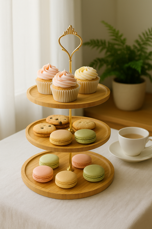 3-Tier Bamboo Serving Stand – 14.5” Long